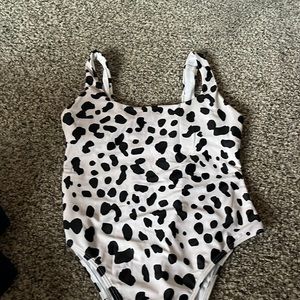Cow print one piece swimsuit